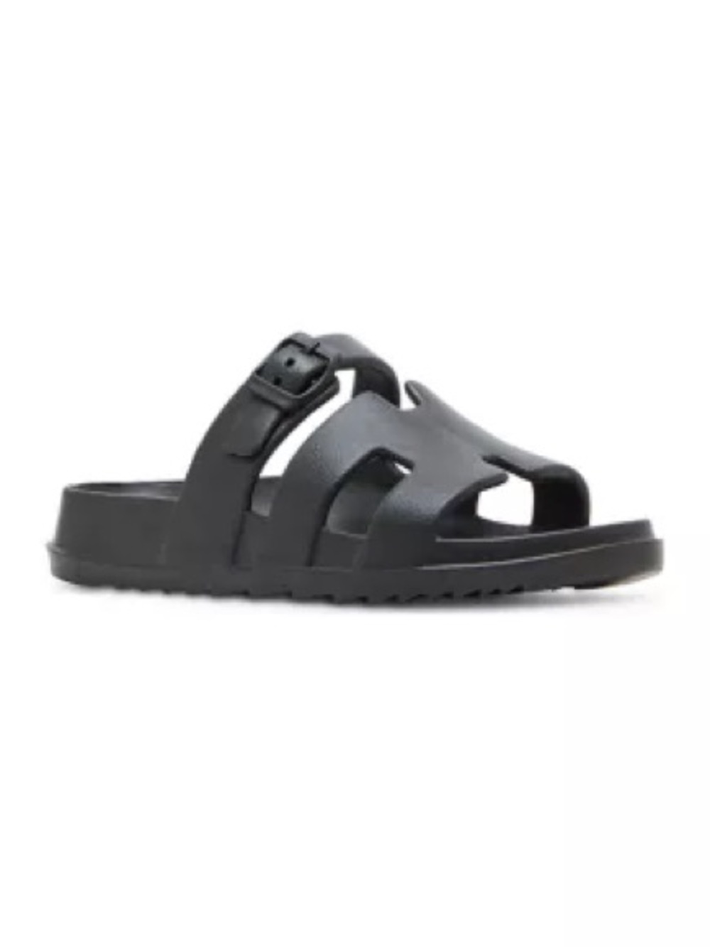 Madden Girl Black Darling Girl Double-Strap Slide Sandals Size 7.5